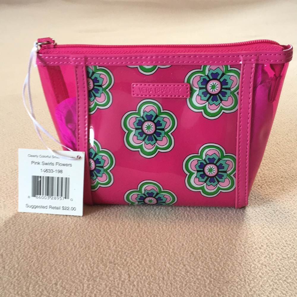 Vera Bradley Pink Swirls Flowers Cosmetic